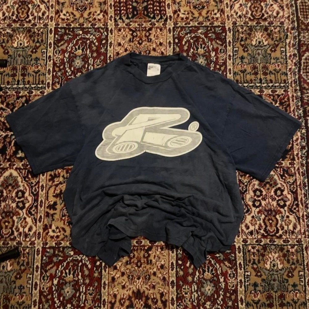 VTG 90s Rusty big logo graphic skate surf style bubble letter brand tee shirt XL